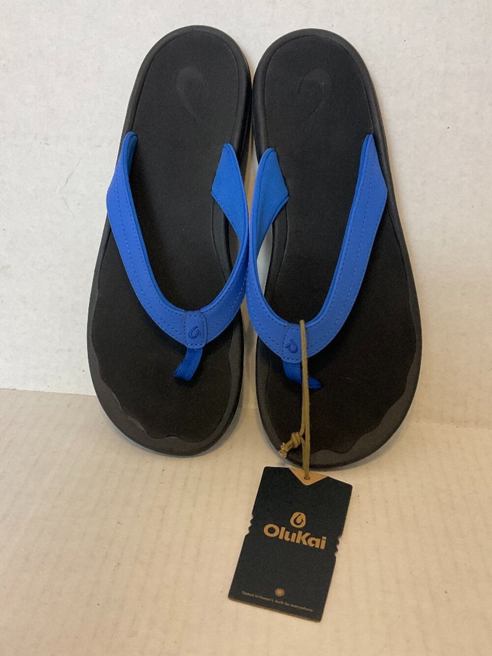 Olukai Ohana Flip Flops 11 Blossom Blue Lava Rock New NWT